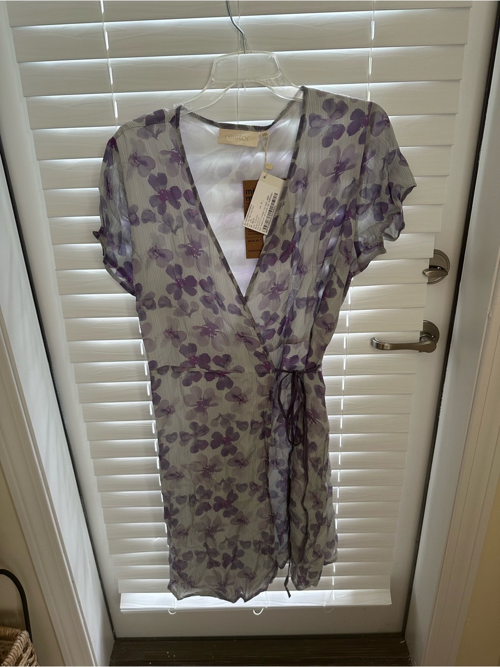 Reformation Lilac Floral Wrap Dress